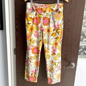 Spartina 449 Maren Cropped Pants Sz XL Heyward's Rate Gerber Daisies